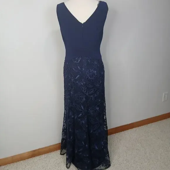 Alex Evenings Sleeveless Gown 12 Embroidered Lace Skirt 81171030 Mother Wedding - Picture 4 of 13